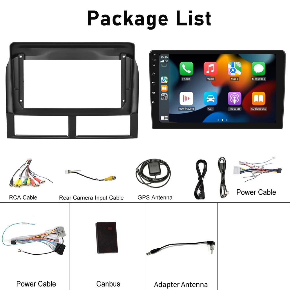 Crbrillar 9' Car Radio Android 12 Carplay Android Auto GPS RDS HIFI Support AHD Cam For Jeep Grand Cherokee 2004-2005