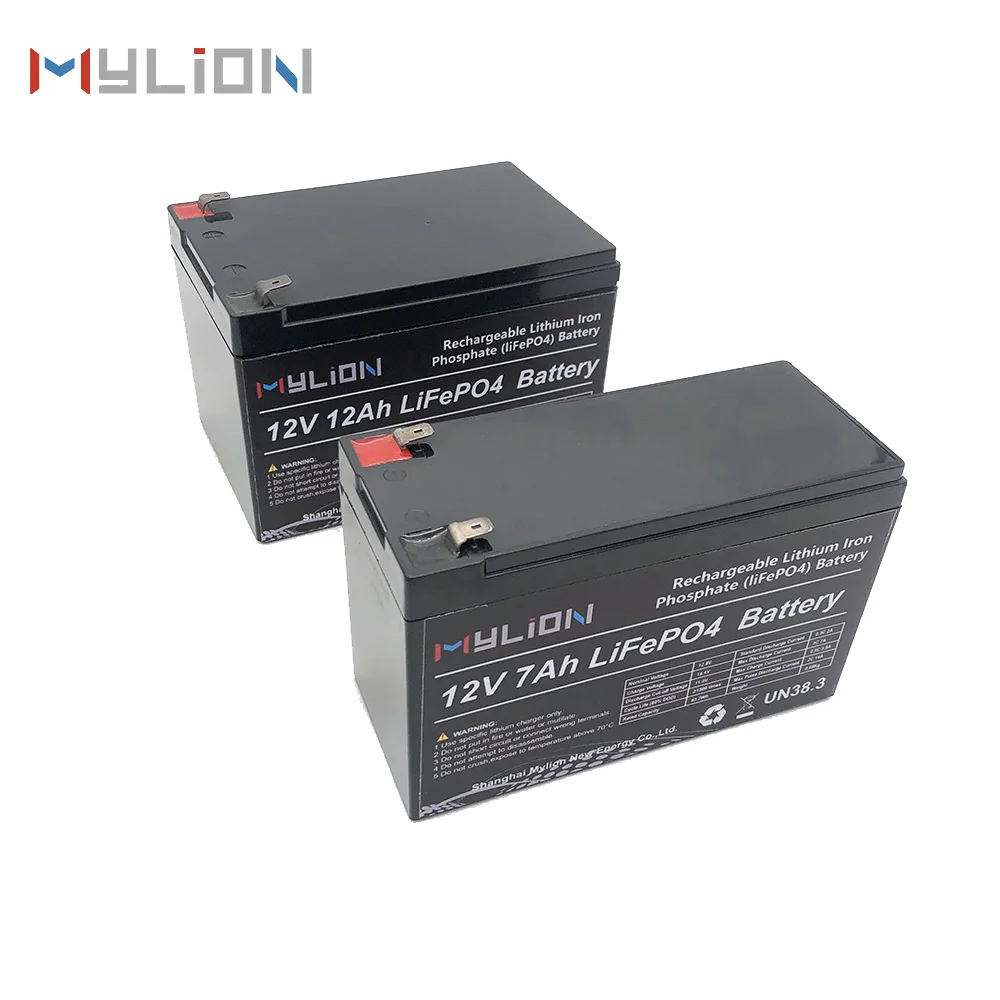 Mylion 12V 12AH Lead Acid Battery Storage Raw Material Low Self-Discharge Battery for Lighting&Solar System&Boat Motorcycle