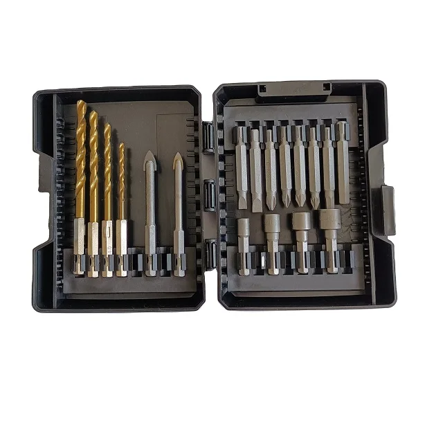 Power Tool Accessory 18pcs Drill Bit Set For Metal Wood and Concrete Drilling