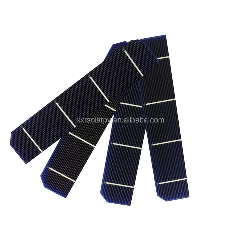 156*39mm size small photovoltaic monocrystalline 1/4 cut solar cell dark bule black color 19.8% 1.21w perc solar panel material