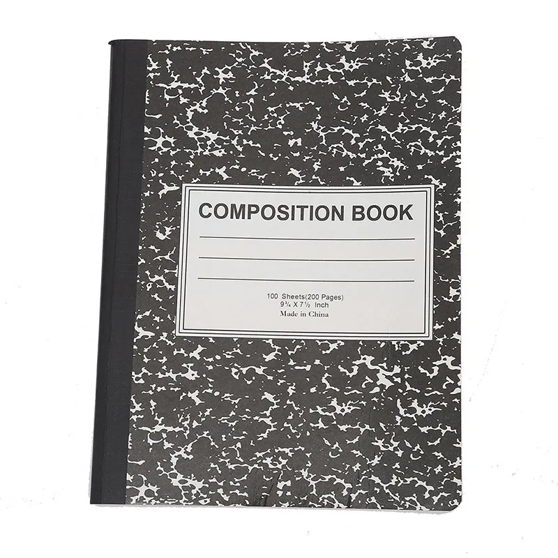 High Quality 100 Sheets Wide Ruled Paper Book Marble Design Composition Notebooks for Office School Writing