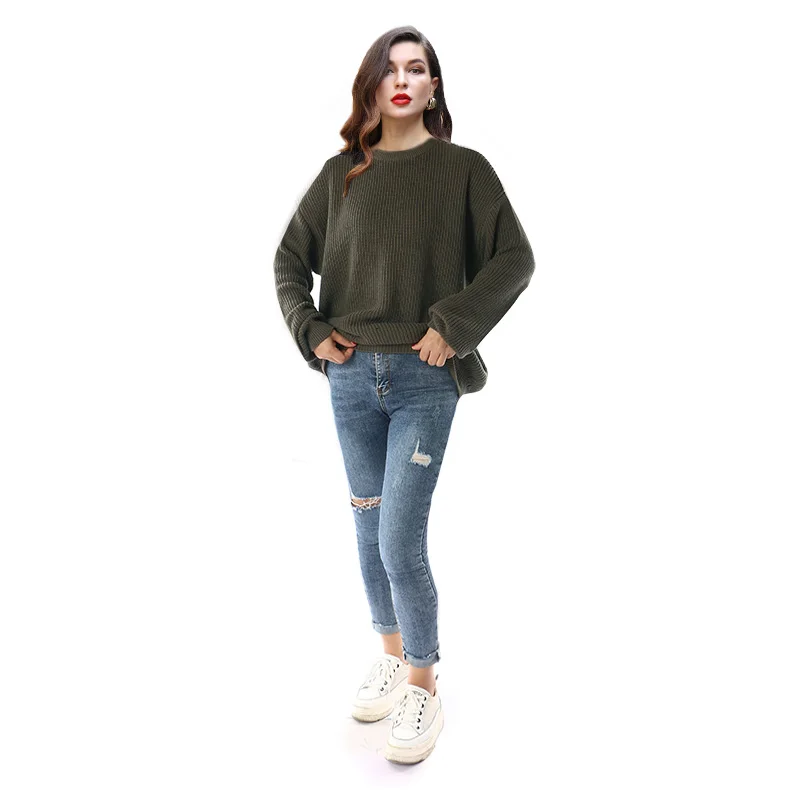 duoyingbao High Quality In Stock Pullover Children Clothes Solid Color Knitted Cotton Baby Sweater