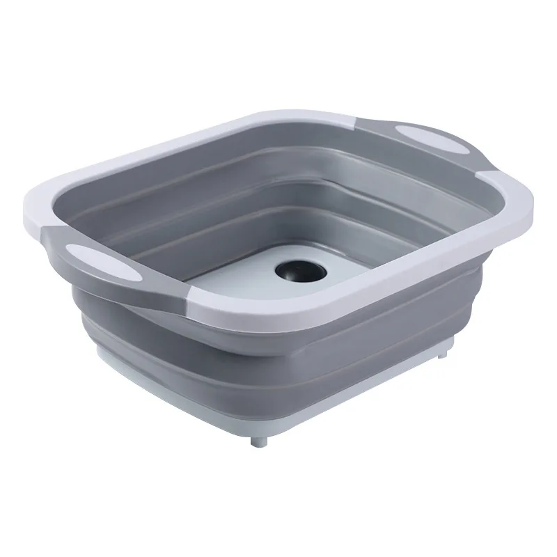 Multifunctional Foldable Vegetable Washing Basin Folding bucket Plastic Collapsible Cutting Board