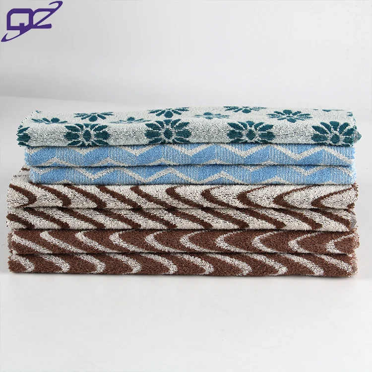 OEM wicking anti bacteria flower stretch organic 80 cotton 20 polyester jacquard french terry towel fabric for clothing