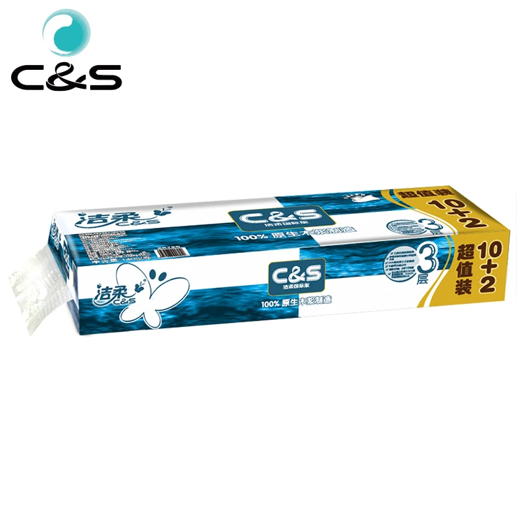 No Glue Lamination Toilet Paper Hygienic Tissue Fragrance Free Paper Roll Tissue