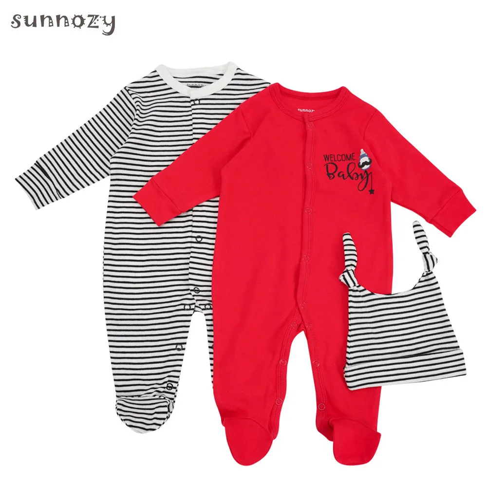 Wholesale Newborn Babies   Pure Cotton long sleeve Clothing Sets and hat  bodysuits fashion cute New Born Baby Clothes Set