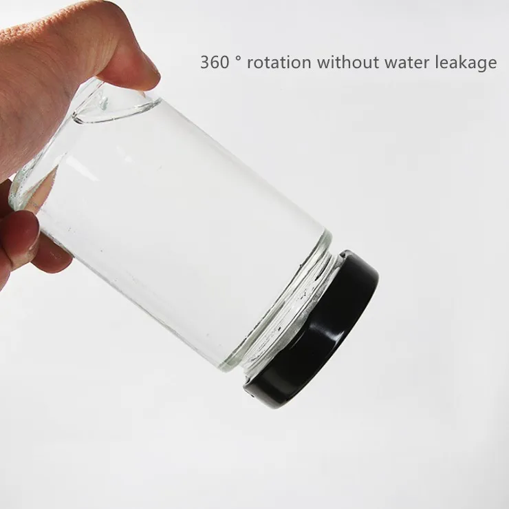 Hot Selling Cylindrical Glass Jam Honey Bottle Glass Food Storage Jar Sealed Storage Kimchi Bottle With Metal Lid