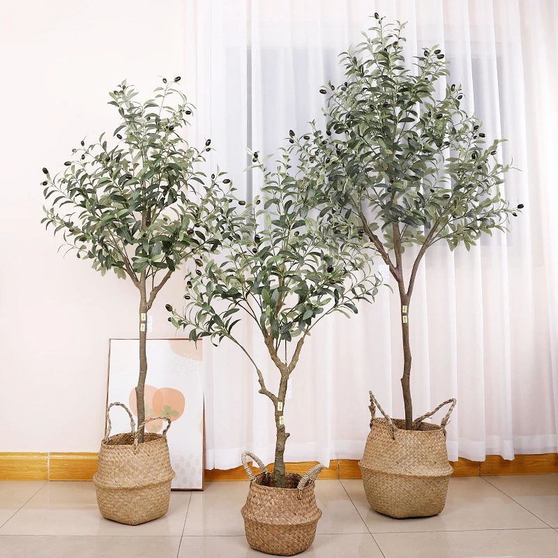 Cheap Wholesale Artificial Olive Tree Olive Indoor Tree Faux Ornamental Greenery Bonsai Tree Plants For Home Decoration