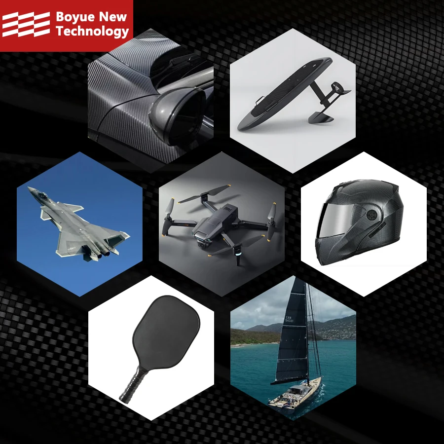 Boyue Tech Custom Carbon Fiber Fabric Parts Carbon Fiber Prepreg Fabric Thermoplastic Sheet