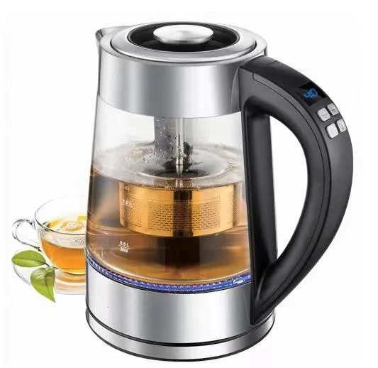 glass digital portable tea maker with filter and keep warmer