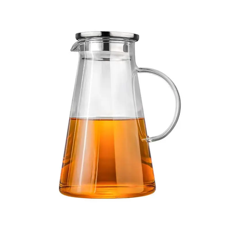1.8L  Glass Pitcher with Lid Iced Tea Pitcher Water Jug Hot Cold Water Ice Tea Wine Coffee Milk and Juice