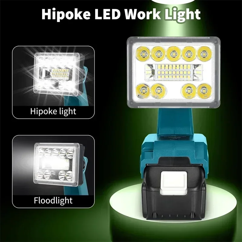 9W Portable flashlight LED working light for Makita/DEWALT/MIL WAKEE/BOSCH/BL ACK & DECKER 18V battery camping light