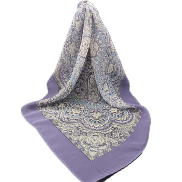 OEM custom 100% silk fabric chiffon  jacquard high quality silk chiffon scarf