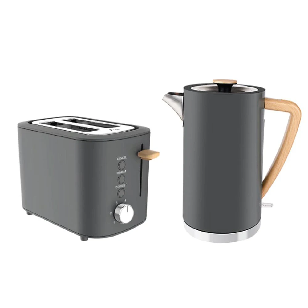 Modern Design Breakfast Collection Electric Kettle Long Slot Toaster Set