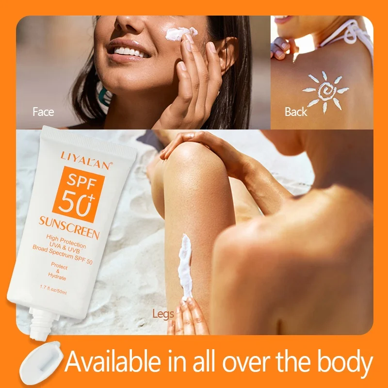 Private Label SPF 50 Suncream Sunblock Waterproof Organic Face Body Whitening Sunscreen Cream