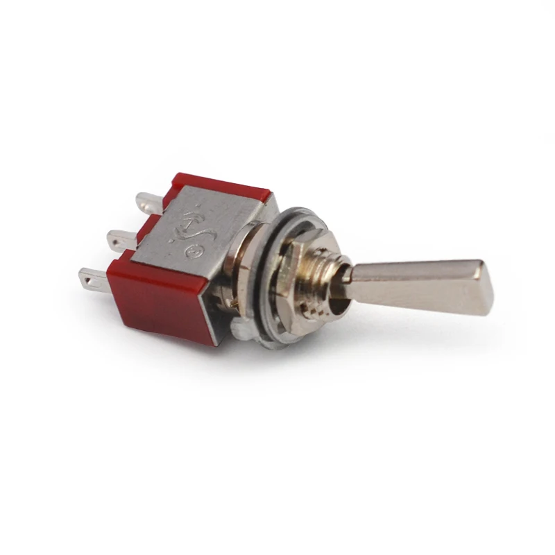 Flat Knob Two Way 3 legs Mini Electric Guitar Humbucker Pickup Coil Split Selecting Switch ON/ON Red