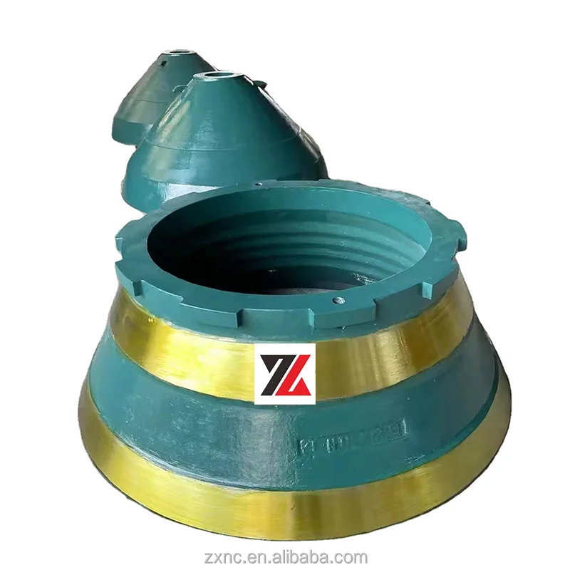Mining Machine Parts High Manganese Steel Cold New Copper Cone Crusher  Concave Casting Bowl Liner Sleeve Bearing Mantle