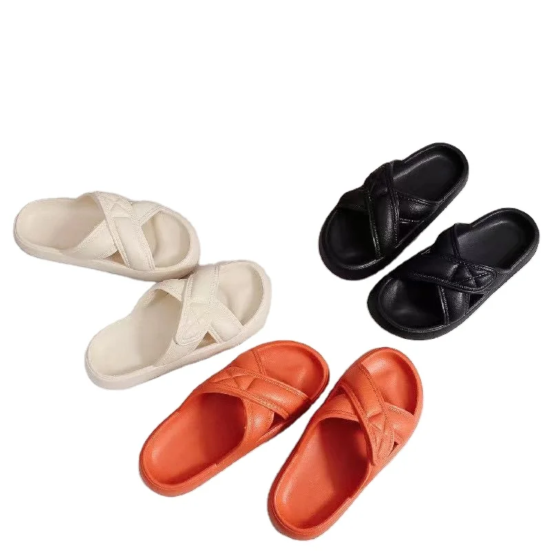 Custom Logo Wholesale  X-band Pillow Bathroom Slippers Thick Platform Home Slides Slippers Slides Sandals For Ladies and Men