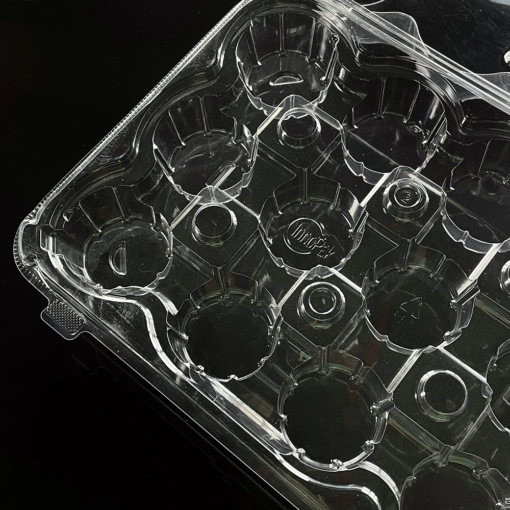 Customizable plastic containers for cupcake PET Packaging boxes for bakery 12 cavity cupcake container plastic