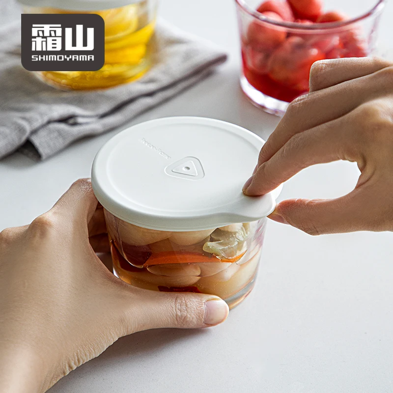 SHIMOYAMA Food Reefe Yogurt Fruit Kitchen Glass Meal Prep Containers Food Storage Jar Round With Lid