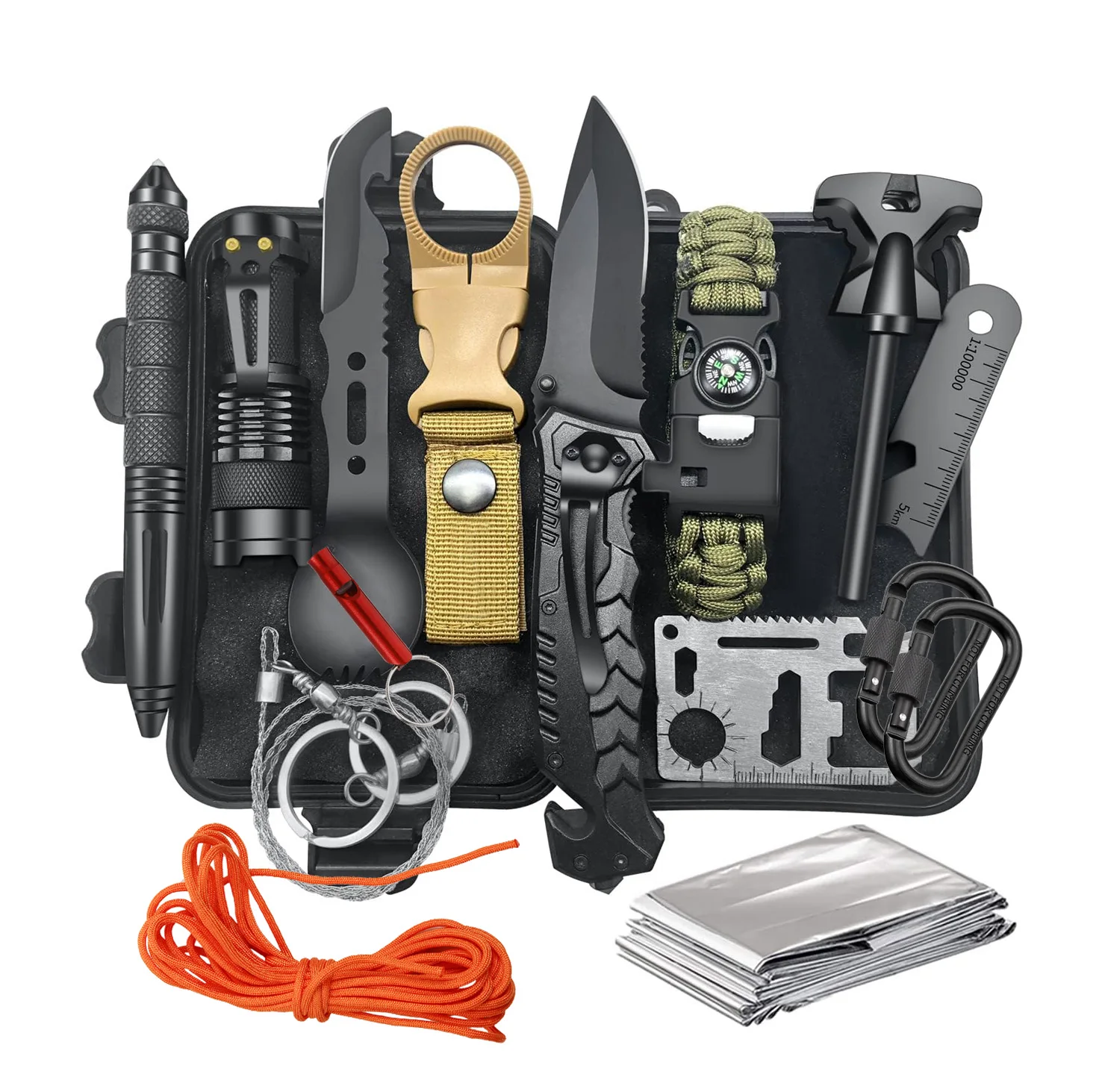 Wholesale Outdoor emergency survival gear equipment waterproof survival tool box survival kit camping Travel