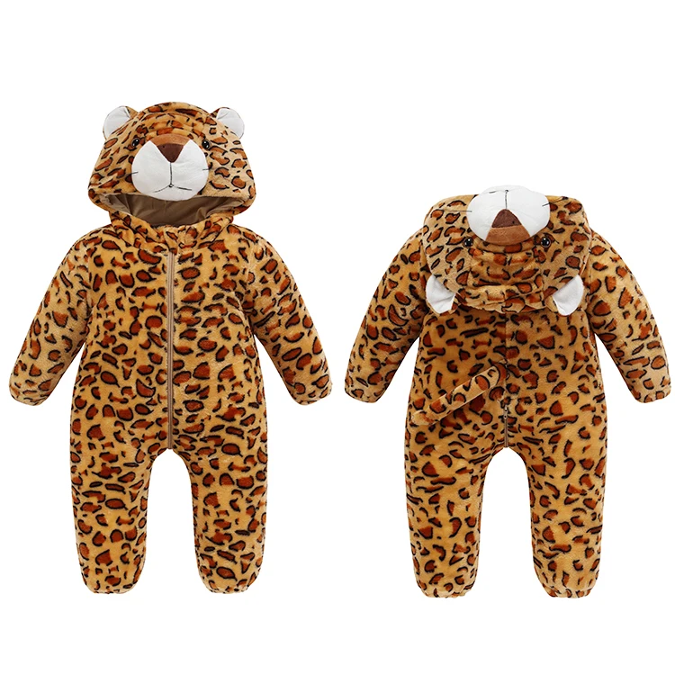 MICHLEY Hooded Winter Rompers Long Sleeve One piece Cosplay Christmas Halloween Baby Girl Jumpsuit