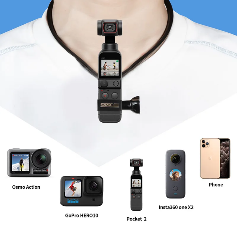 Спортивная камера STARTRC шейный кронштейн для первого лица перспективная DJI Action 2 FIMI ладонь GoPro hero 10 Insta360 одна
