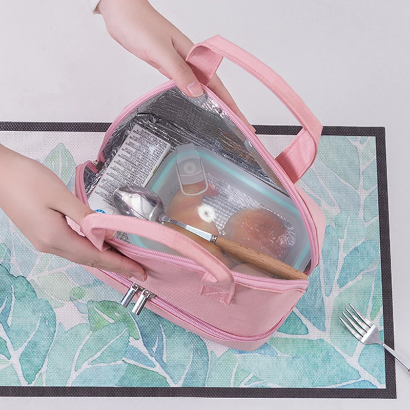 Promotional  multi-color oxford fabric Aluminium Foil InsulatedTote Lunch Bag Thermal Food Cooler Bags