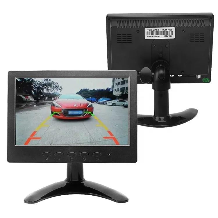 7 Inch 16:9 TFT LCD AV stand alone Car Monitor with suction mount for parking system