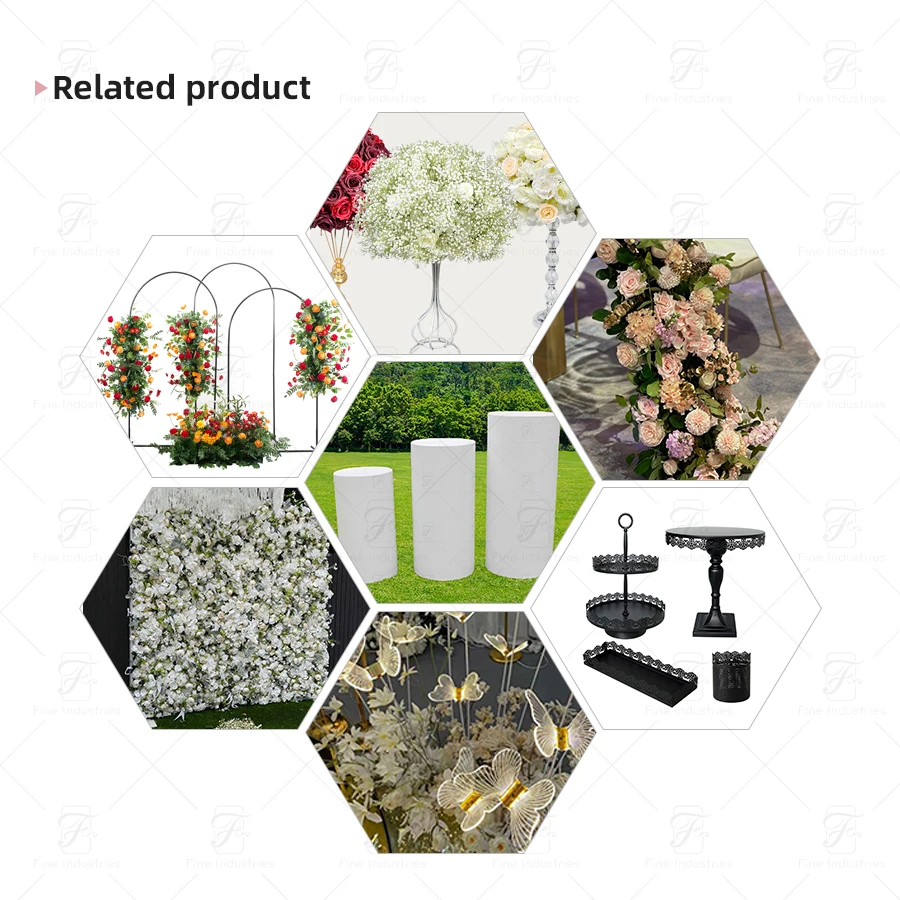 New Design wedding event decoration Round Dessert Table iron Cake Stand Set for Dessert Table Cylinder Plinth Flower Stand