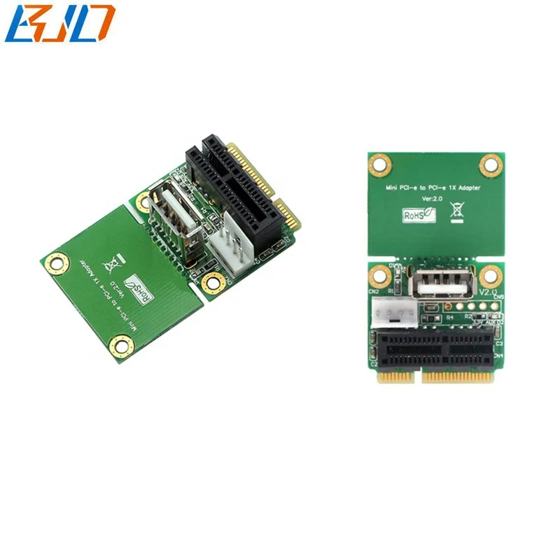 Mini PCI-E MPCIe to PCI Express PCIe 1X Slot Adapter Converter Riser Card with USB 2.0 Connector