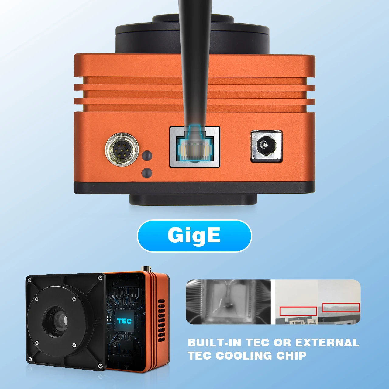 Machine Vision Imaging 640 x 512  InGaAs Sensor Gigabit Ethernet High Speed Shortwave IR Camera For Semiconductor Inspection