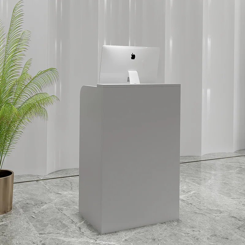 Retail store custom small high quality white modern front desk cash register counter