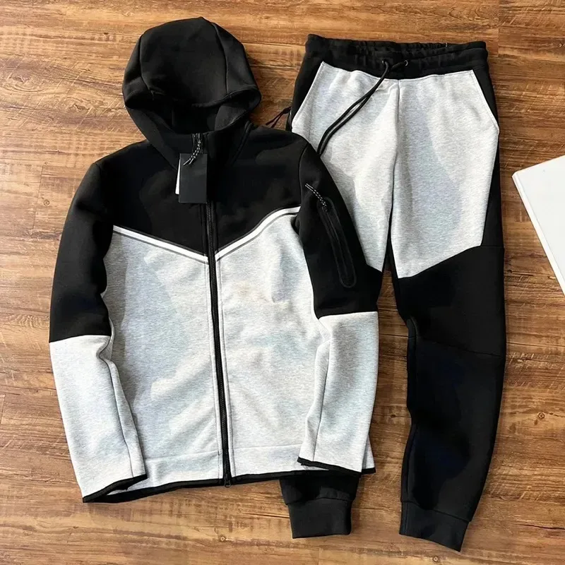 Teen Tech Fleece Thick Man Tech Sports Pants Tracksuits Bottoms Techfleece Sportswear Jacket Space Cotton Trousers