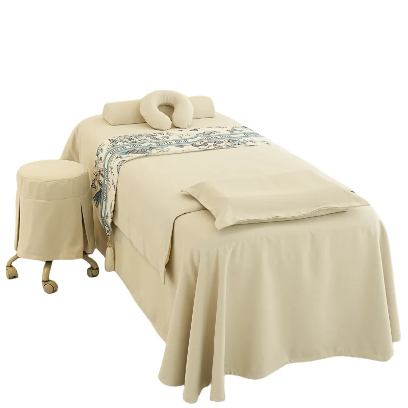 Top quality gray Premium Microfiber Massage Table Sheet Set Premium Spa Bed Cover with customized logo