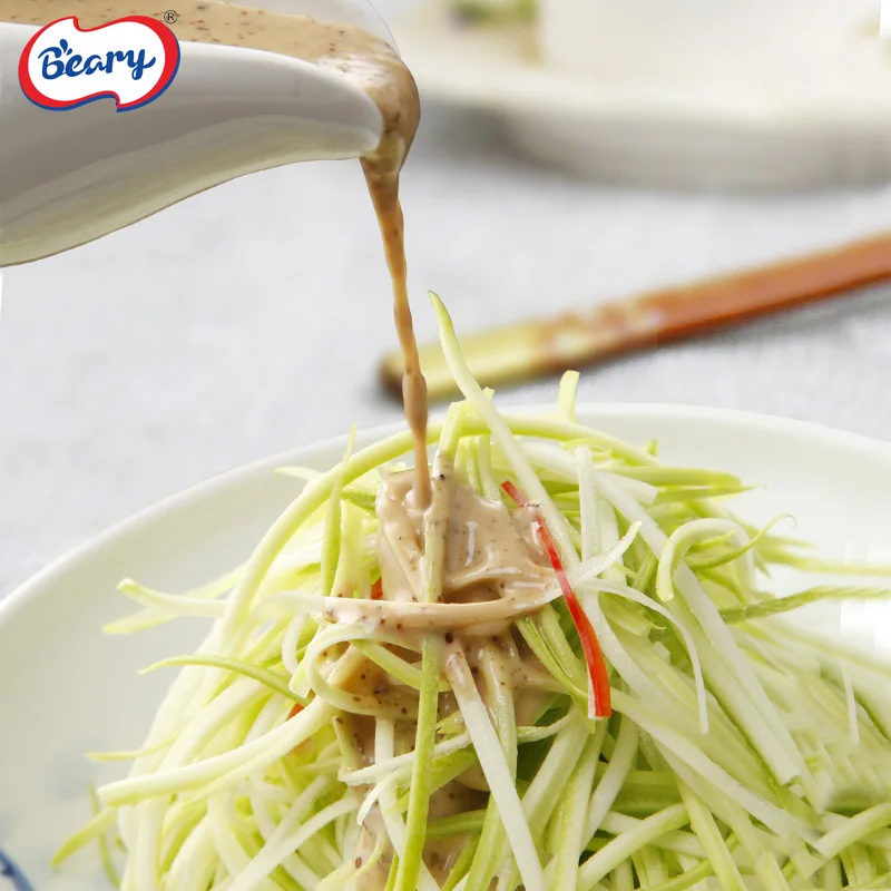 Wholesale 1.5L 1L Roasted Sesame Salad Dressing Sauce for Sushi  BRC-A BSCI IFS NON-GMO NON-MSG Japanese Sesame Salad Dressing