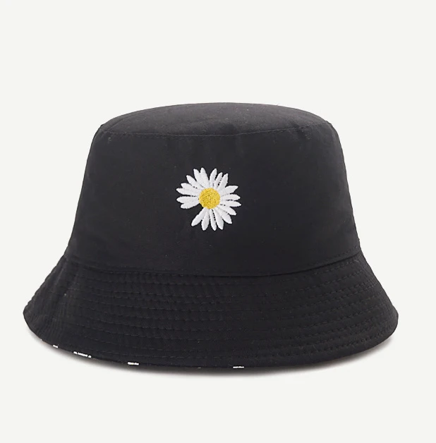 2342 Full Printed Small Flowers Trendy Men and Women Sun Protection Bucket Hat Reversible