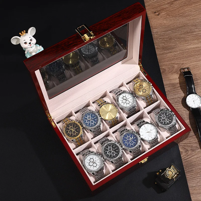 High Quality  Wooden Display 8 Grid Watch Box Case