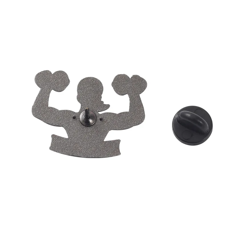 New sports equipment alloy brooch exquisite girl dumbbell modelling baking paint badge prevent naked buckle lapel pin
