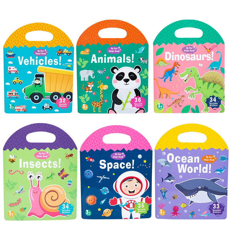 Reusable Jelly Colorful Release Cute Kids Customized Activity Planner Collection Reusable Sticker Book Toy