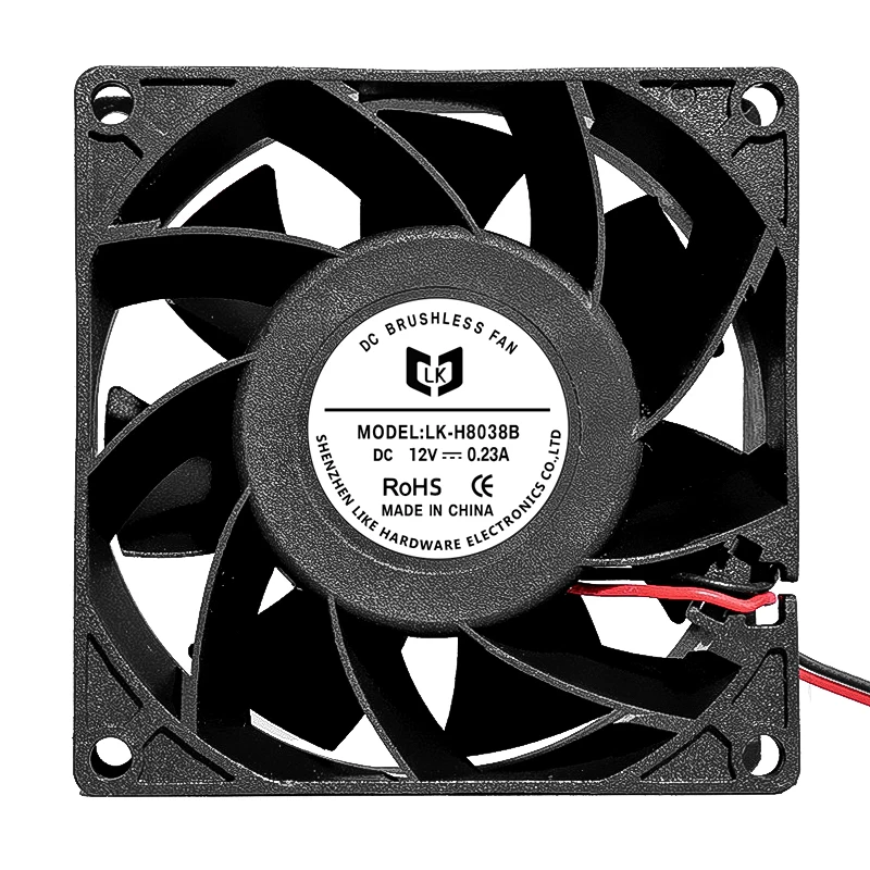 8038 DC 12V 24V High Rpm Cfm Sleeve Double Ball Cpu Heat Sink Fan 80*80*38mm