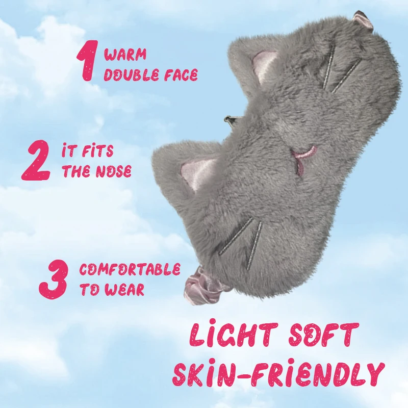 Thanksgiving Christmas Birthday Gifts GrapheneFar infrared heating Plush Eye Cover Soft Funny Blindfold Sleep Eye Cover