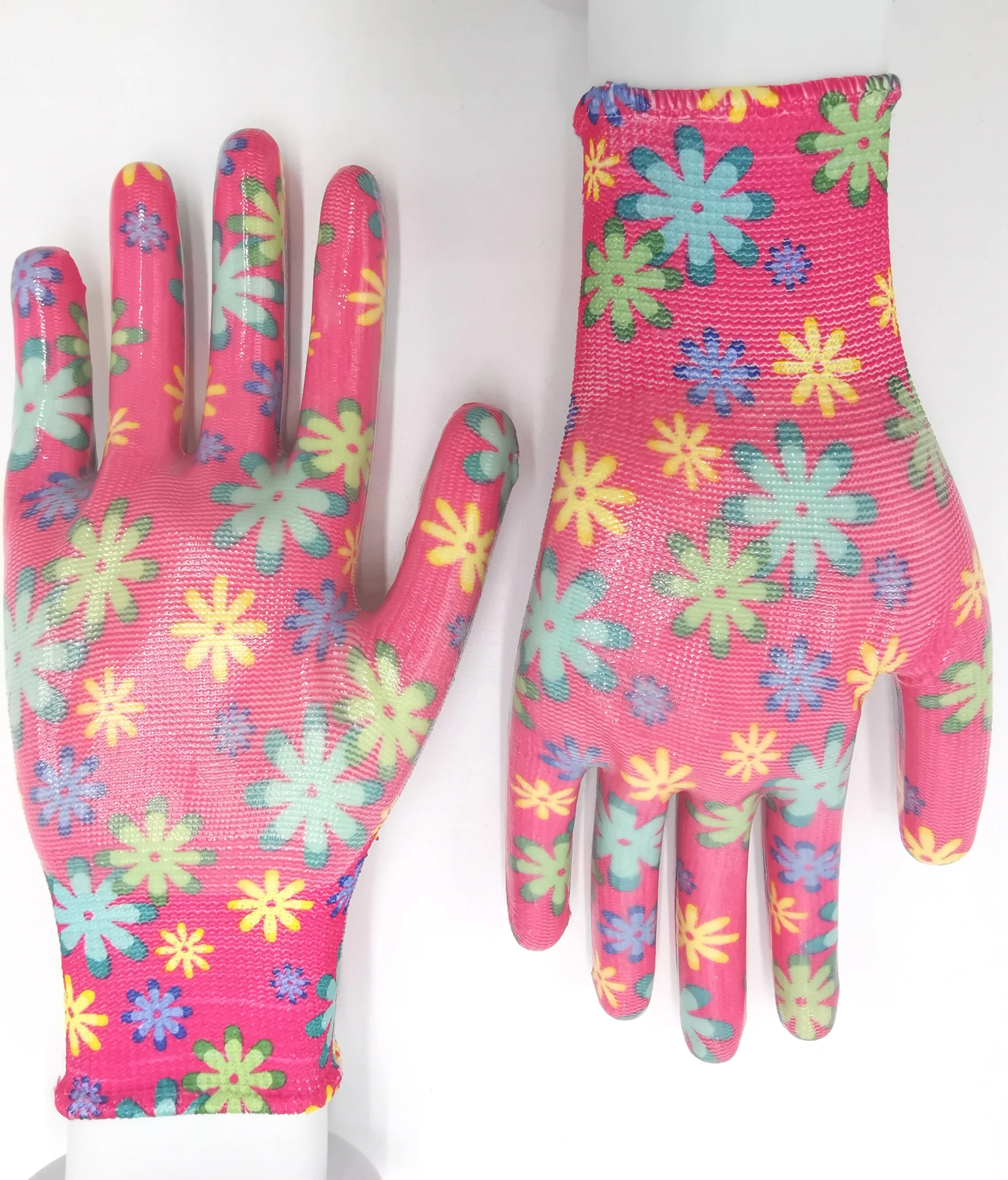 Перчатки guantes фабричные нейлоновые перчатки с покрытием ладони из нитрила 13 калибра для использования в саду