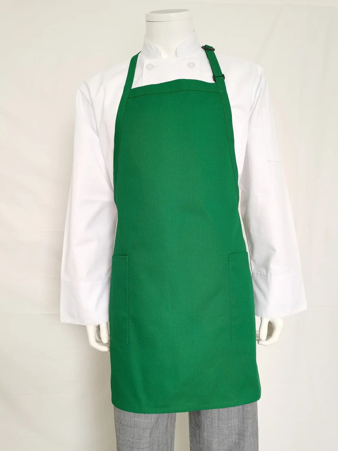 
high quality custom logo cleaning kitchen apron Bib Apron with 3 Center Pockets for restaurants 