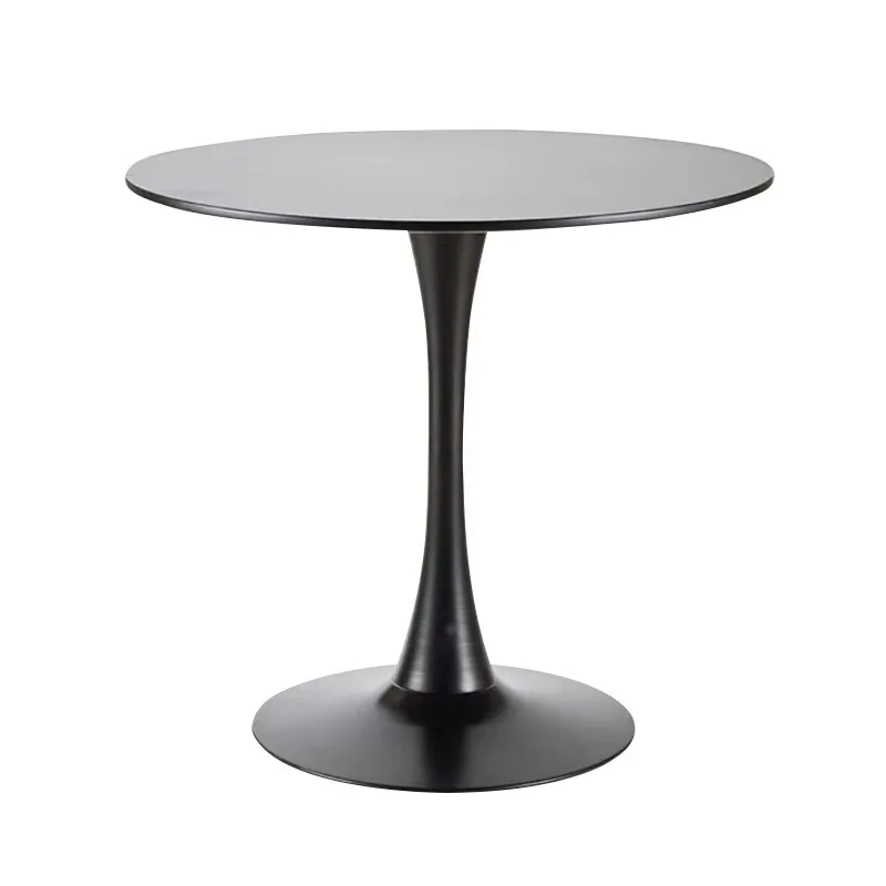 Hot Sell Nordic Modern Black White Tulip Design Mdf Wooden Top Install Dining Custom Small round tables for events party