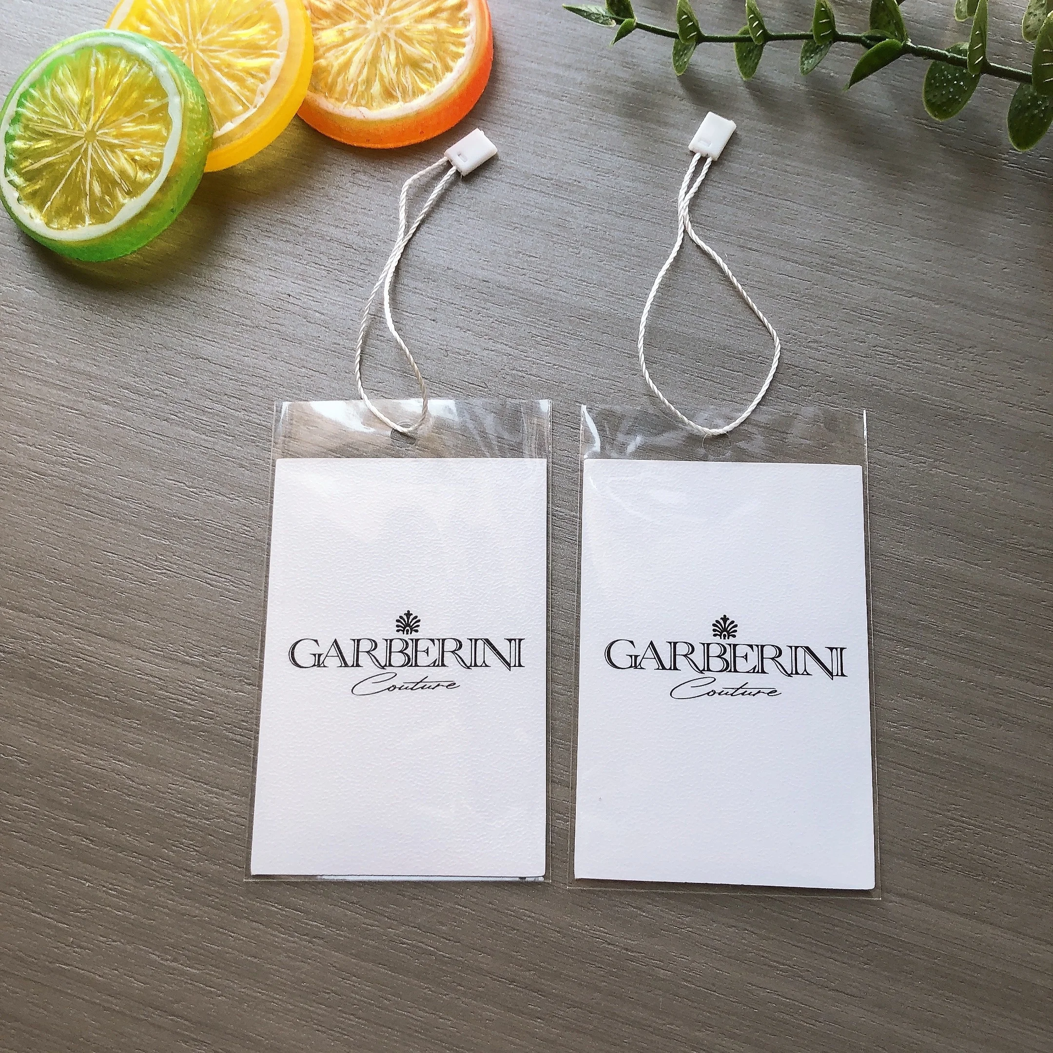 Custom printing logo Fashion white tag clothing brand hang tags with string