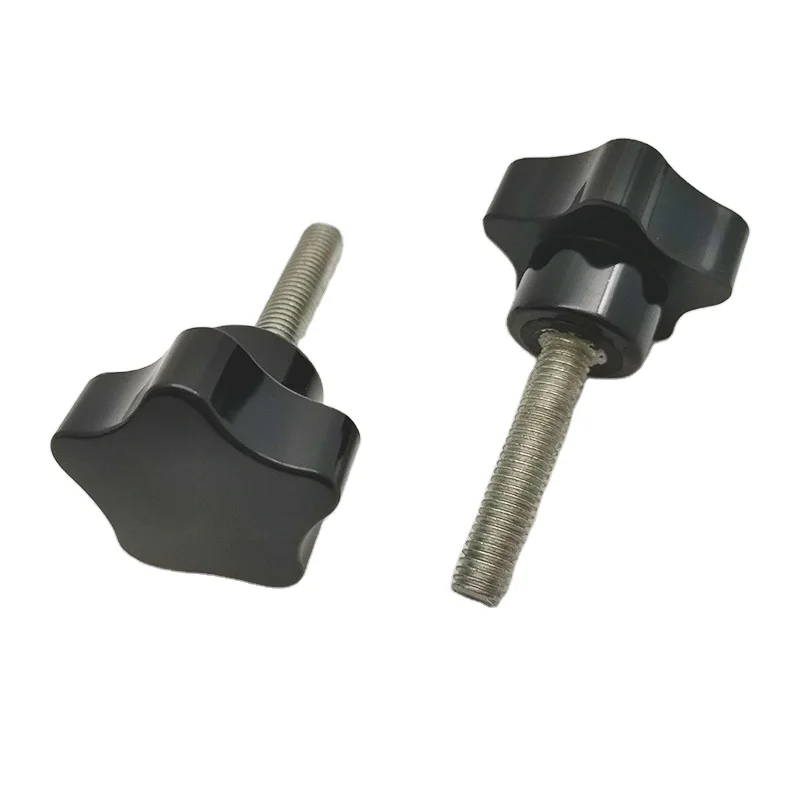 Standard Parts Black M10  40mm Male Thread  50mm Dia Bakelite star  Knobs Handle