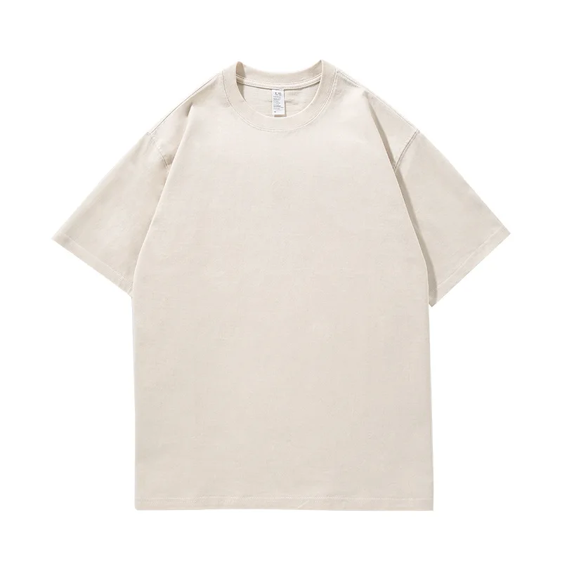 Custom logo new t shirt printing blank t-shirt 260g heavy 100 Combed cotton t shirt Camiseta hombre Design puff print t shirt