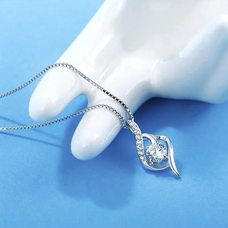 Simple Crystal Sublimation Pendants Hot-Sale Jewelry Making Zircon Pendant For Beautiful  Necklace Girls Party Silver Plated