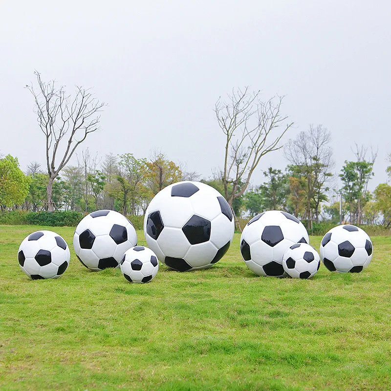 Fiberglass Iconic Sculpture Sport Soccer Ball Ornament Custom-made Large Size Realistic Football Soccer Sculptures